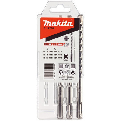 Бур Makita по залізобетону SDS-PLUS Nemesis (3 шт.) (B-12332) Вінниця - фото 1