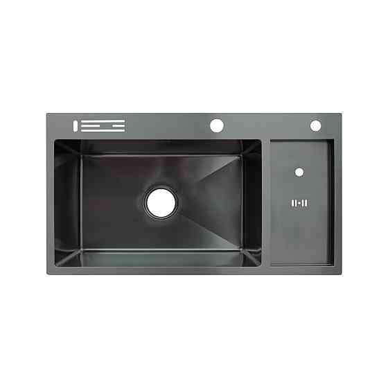 Мийка Zerix ZH8245-SET-08 Micro Decor Graphite з нержавіючої сталі   ( 14206 ) Харьков