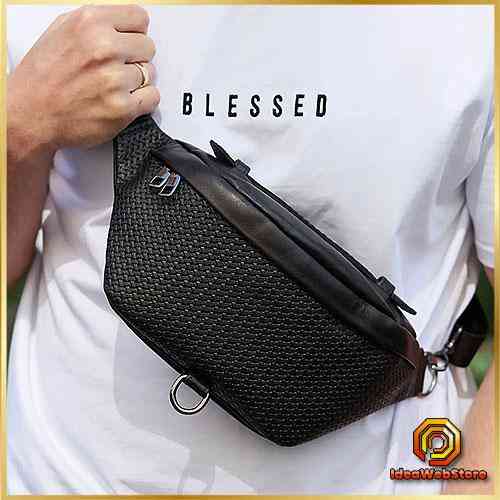 Мужская кожаная бананка, кожаная сумка бананка через плечо, мужская кожаная бананка на пояс NM Киев