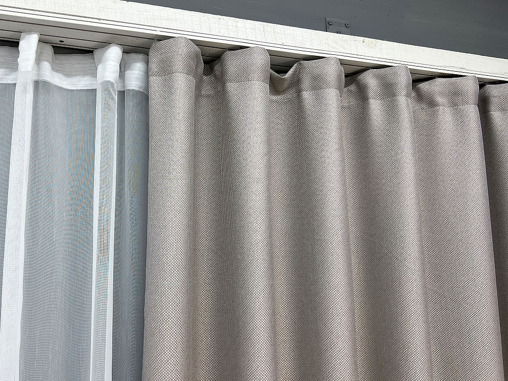 Комплект штор VR-Textil Лен Мешковина 150х270 2шт и Тюль 400х270 867ш-1701т Светло-серый с белым 71-179/3 Киев - изображение 8