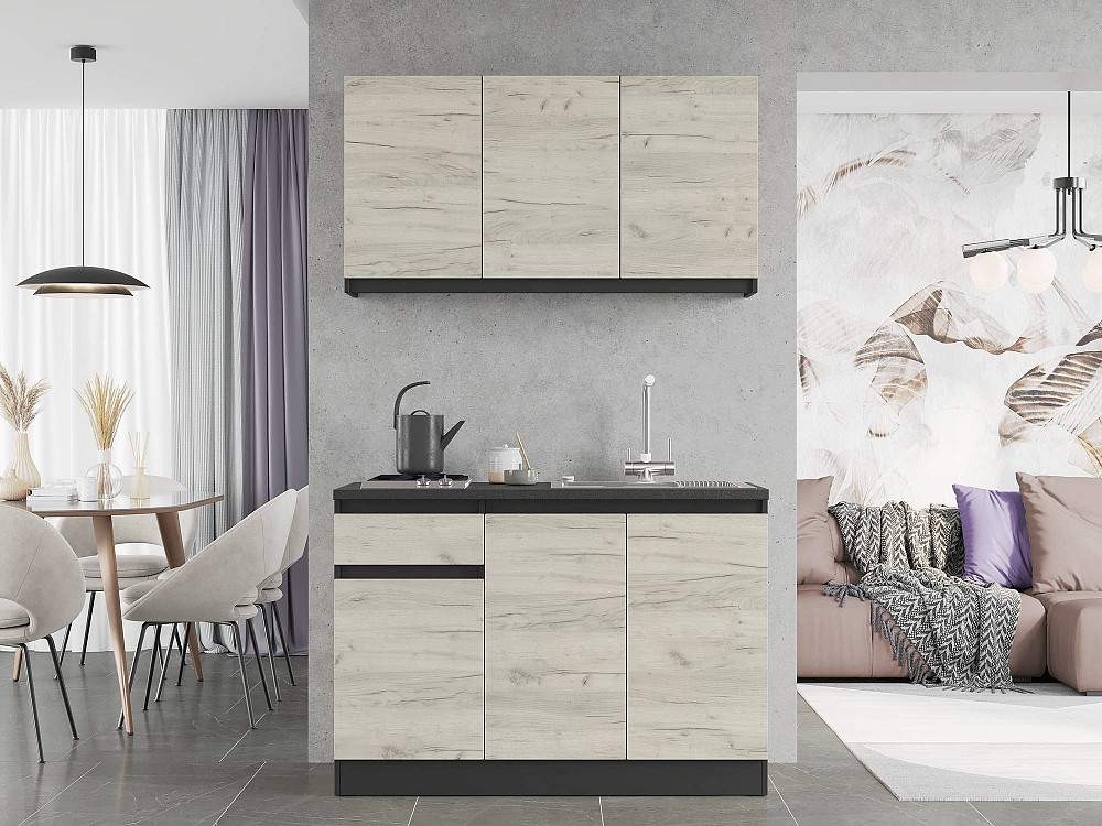 Кухня модульна Эверест Оптима набор №5 Дуб крафт белый 1,2 м (без столешницы) (DTM-5712) Львов - изображение 1