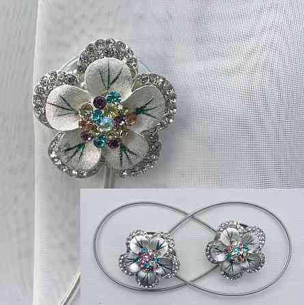 Магніти для штор та гардин "Flowers" набір 2 шт Різнокольоровий (81-233) Київ