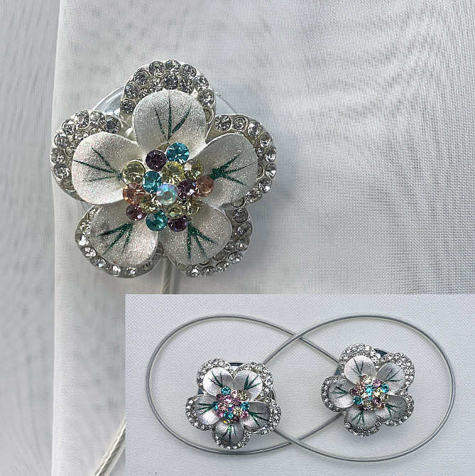 Магніти для штор та гардин "Flowers" набір 2 шт Різнокольоровий (81-233) Київ - фото 1