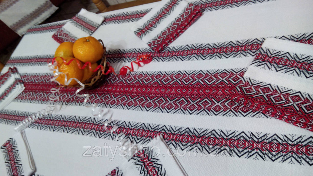 Скатерть вышитая красная Киев - изображение 4