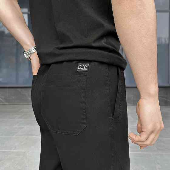 Чоловічі чорні джогери весняні з кишенями Pobedov Vortex Київ