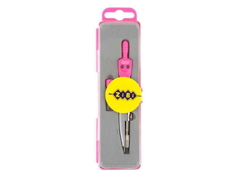 Циркуль BASIS в пласт. пеналізапасний грифель, рожевий ZB.5302BS-10 ТМ ZiBi Київ - фото 1