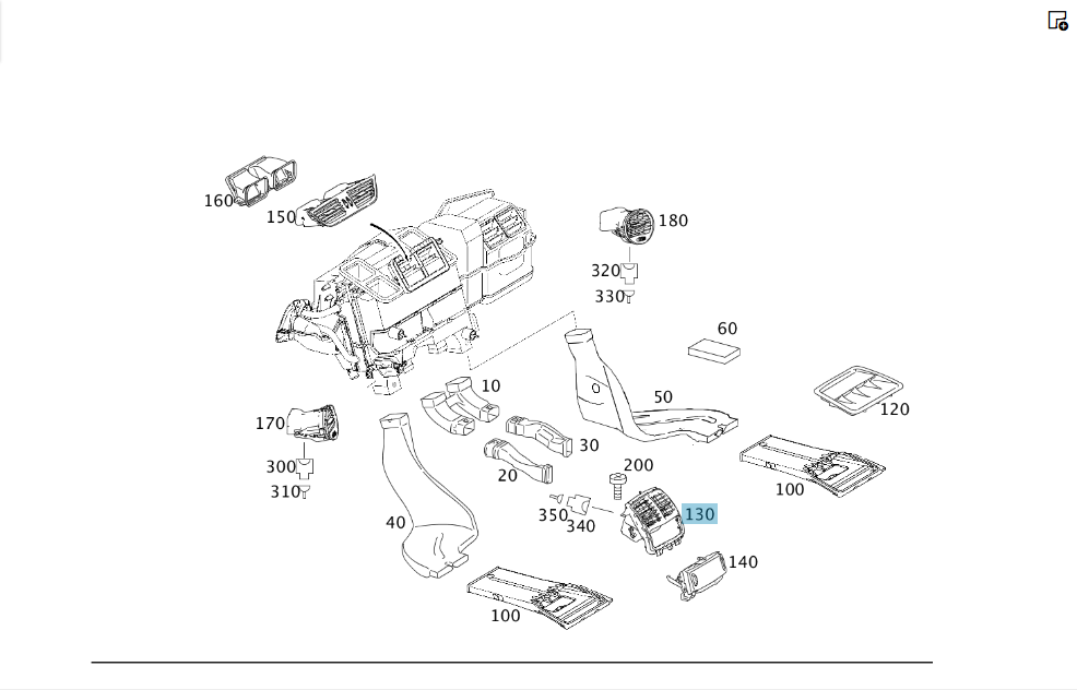 Mercedes-Benz  A2198310360 Вентиляційний дефлектор у центральну консоль для задніх пасажирів CLS C219 Одеса - фото 4