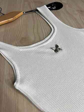 Майка жіноча A-N 2206 в рубчик з метеликом, білий, one size Одеса