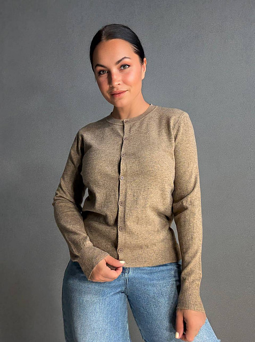 Кардиган женский A-N 82896-82897 однотонный на пуговицах универсальный, коричневый, one size Киев - изображение 1