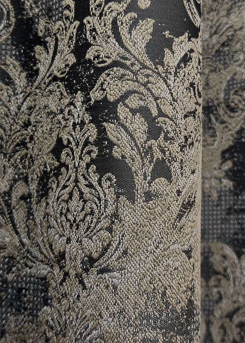 Комплект готових штор VR-Textil Льон Преміум № 1694ш Чорний з бежевим 150х290 см 2 шт (33-0594) Київ - фото 8