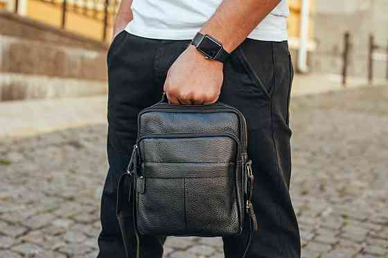 Сумка мужская через плечо Bexhill кожаная черная натуральная вертикальная для документов повседневная Киев