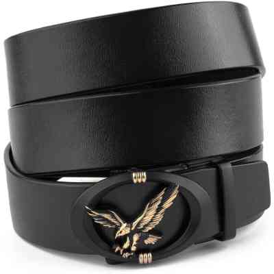 Ремень Vintage Мужской с пряжкой автомат с силуэтом орла Черный (20297) Винница
