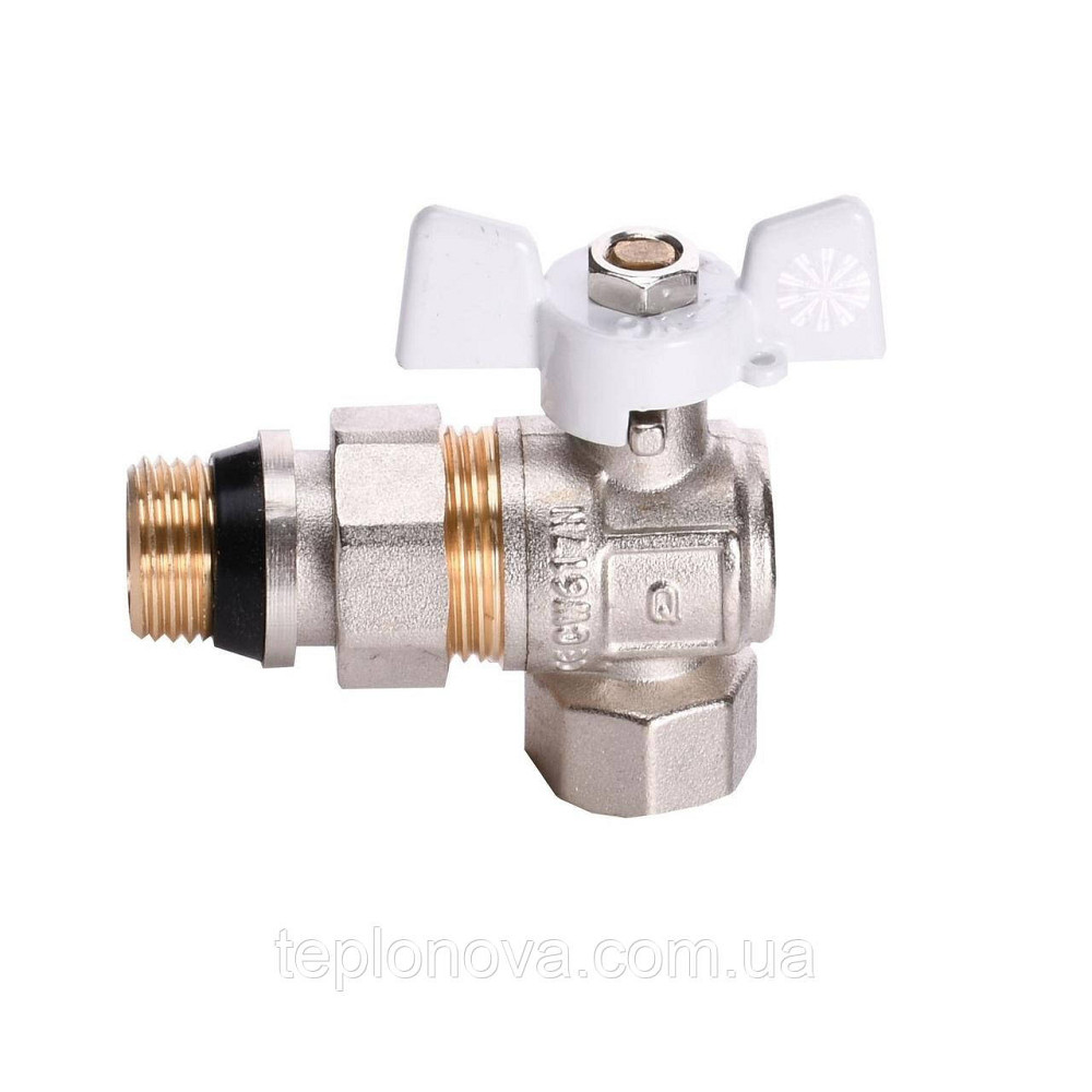 Кран шаровый угловой с американкой Q PROFESSIONAL QP004 PN40 1/2″ антипротечка, Белая бабочка Черновцы - изображение 3