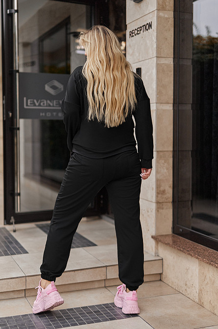 Спортивний костюм худі та джогери "Dante" | Батал | Розпродаж моделі Чорний, 50-52 Київ - фото 4