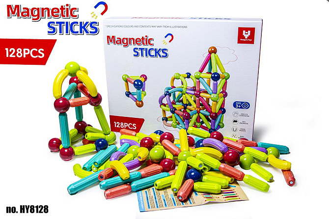Магнитный конструктор MAGNETIC STICKS на 128 деталей Одесса - изображение 2