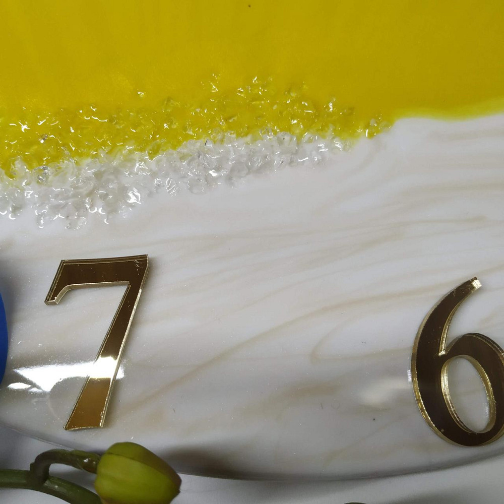 Настіний годинник з епоксидної смоли ручної роботи Дніпро - фото 4