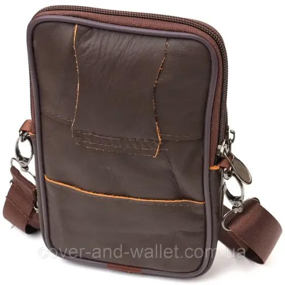 Вертикальная поясная сумка для мужчин из натуральной кожи Leather Collection Киев