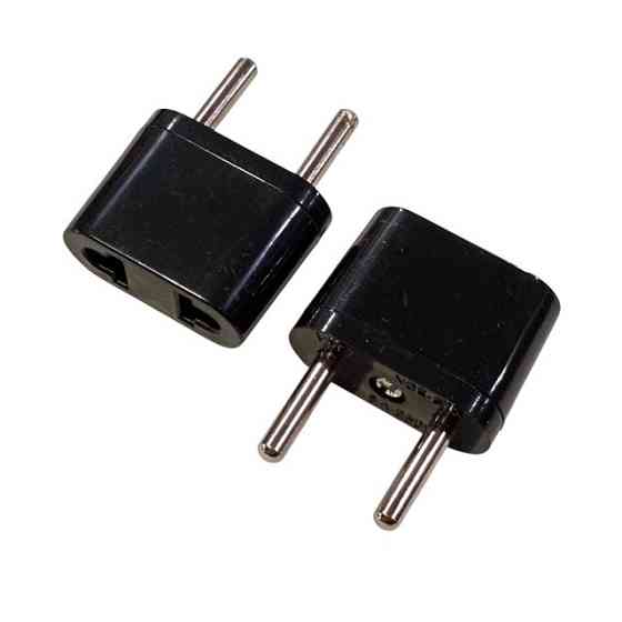 Переходник LXL с плоской и евро вилки, чёрный Днепр