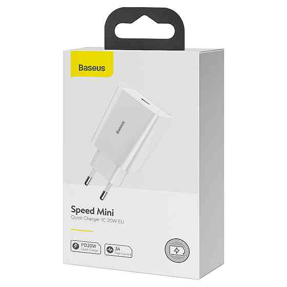 Мережевий зарядний пристрій Baseus Speed Mini Quick Charger 1C 20W EU White Київ