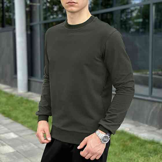 Світшот чоловічий однотонний світлий хакі Pobedov 001 Київ