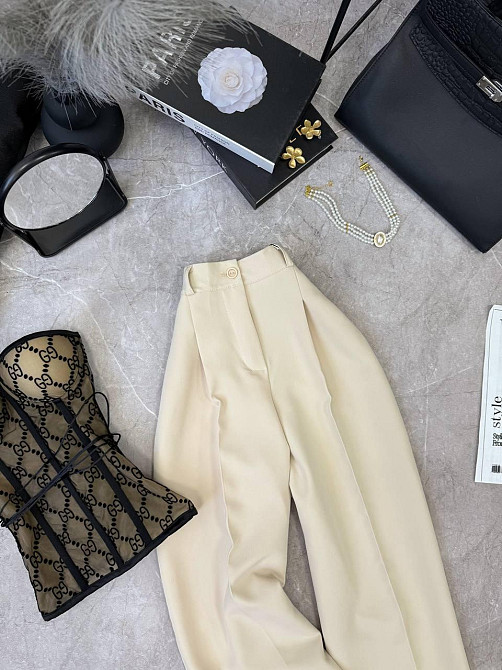 Женские базовые брюки палаццо костюмка Беж, 46/48 Одесса - изображение 3