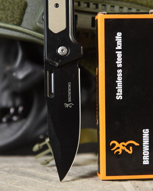 Ніж складань Browning зі стропорізом black/grey ВТ4793 Одеса - фото 4
