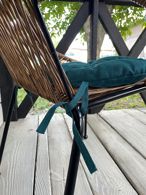 Подушка для стільців (38x38х5 см) кругла Decorator Мальмо колір лазурний 84-045 Київ - фото 8