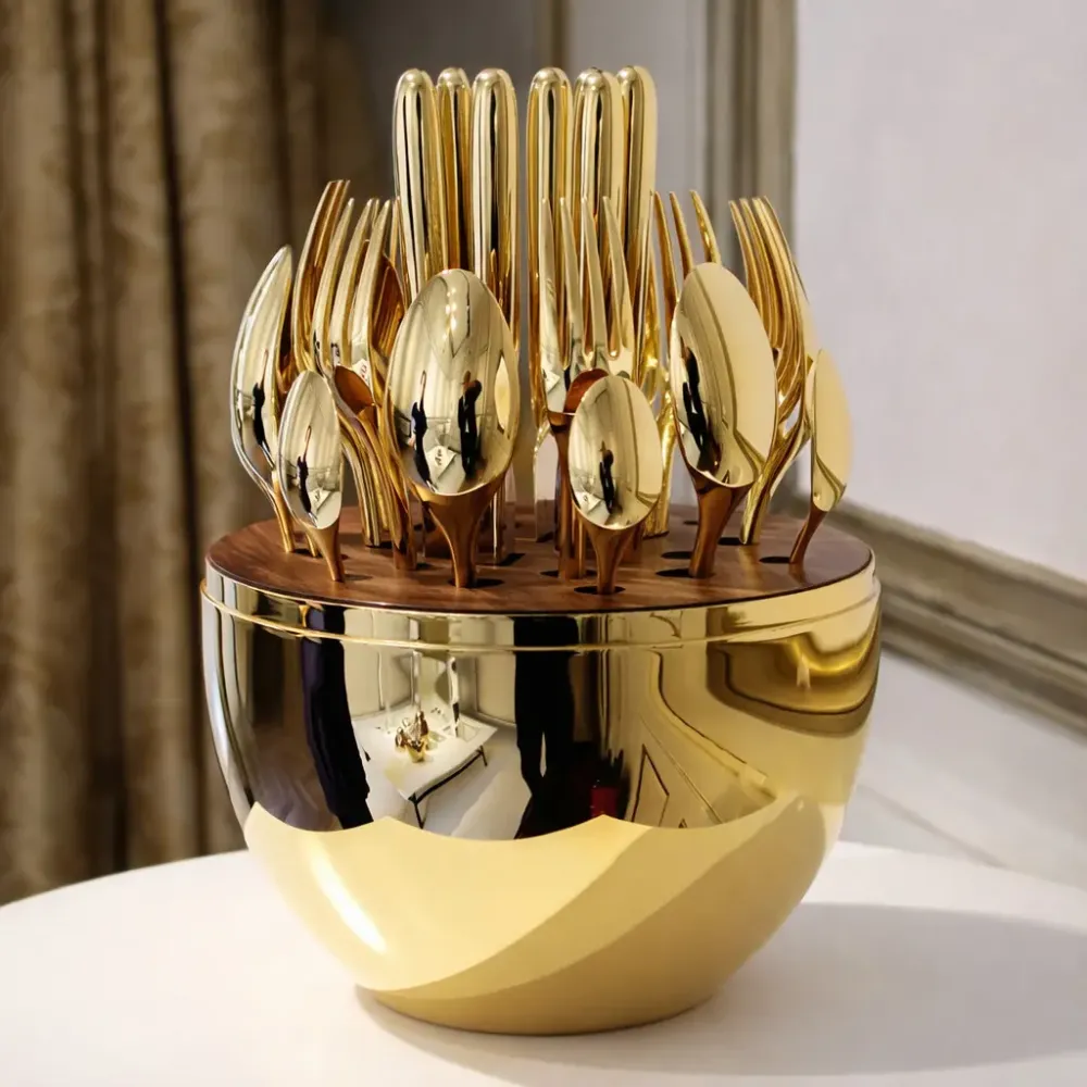 Столовые приборы из нержавеющей стали EGG 24 шт Gold Коломия - фото 2
