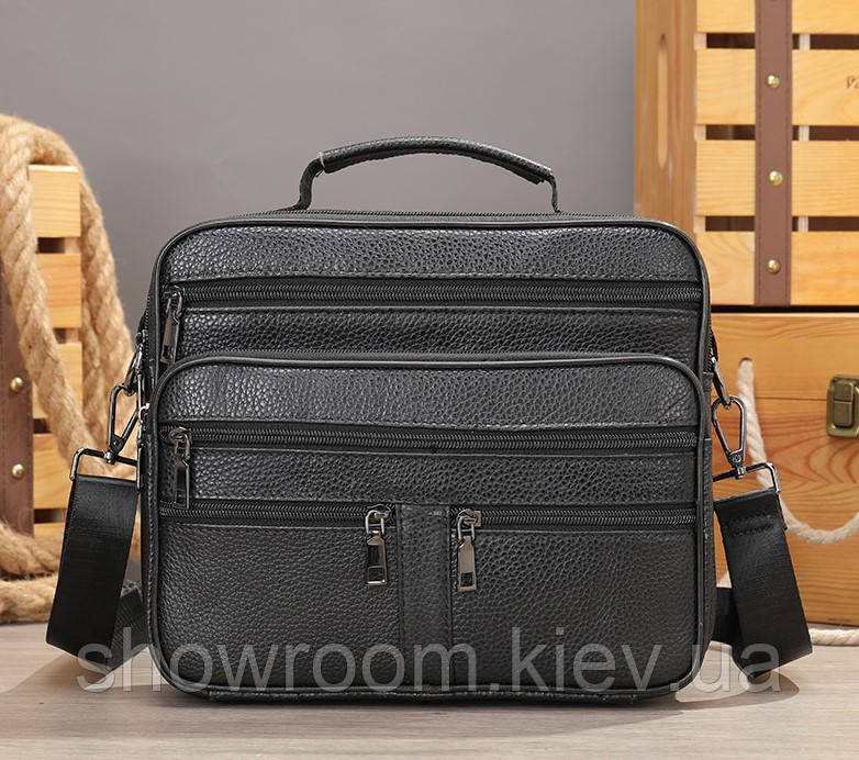 Чоловіча горизонтальна сумка Leather Collection (9916) Київ - фото 1