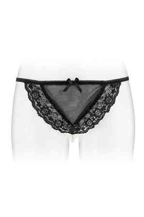 Трусики-стрінги з перлинною ниткою Fashion Secret KATIA Black Sex Aura Київ