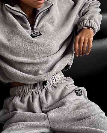 Жіночий теплий прогулянковий костюм двійка з двостороннього щільного флісу Сірий, 44/46 Одеса
