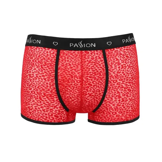 Чоловічі прозорі боксери Passion 046 SHORT PARKER L/XL Red, сітка, під леопард Львів