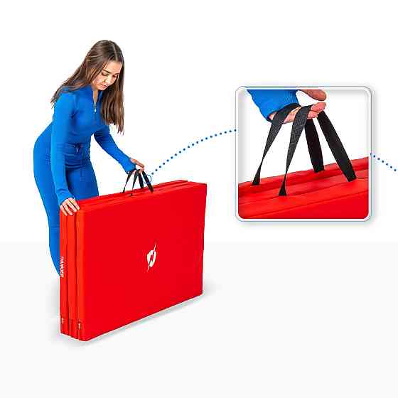 Мат гимнастический THUNDER MG-03, 197 х 100 х 5 см, красный Киев