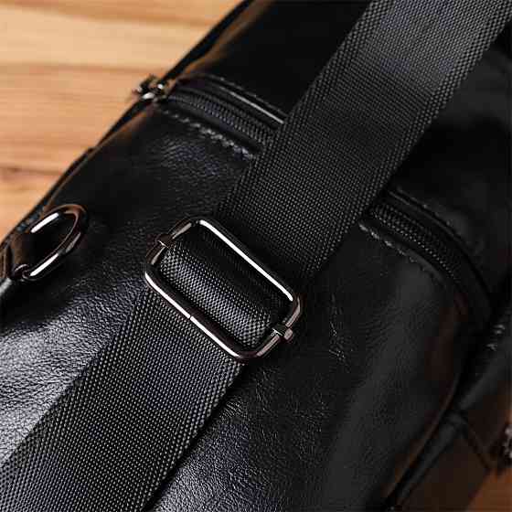 Чоловічі сумки через плече з натуральної шкіри Чорний (Vintage) Київ