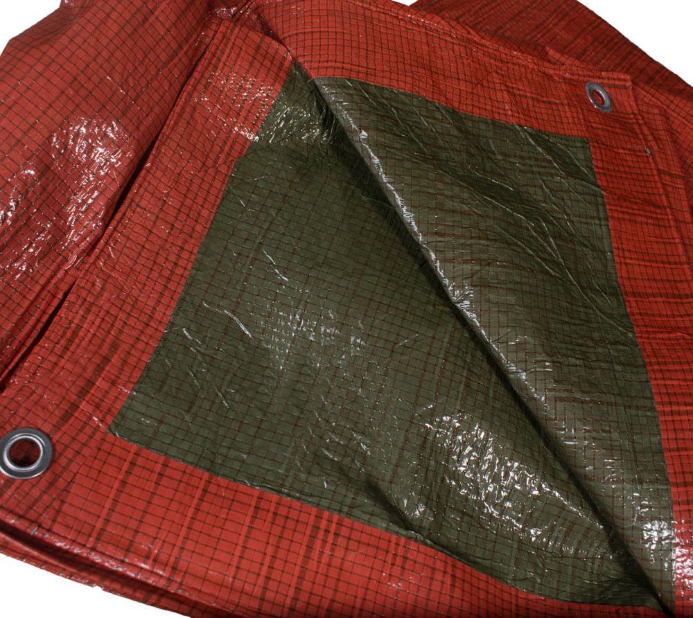 Тент 80г/м2  3*5м двухцветный зелёно-оранжевый тарпаулиновый укрывной тент Днепр - изображение 3