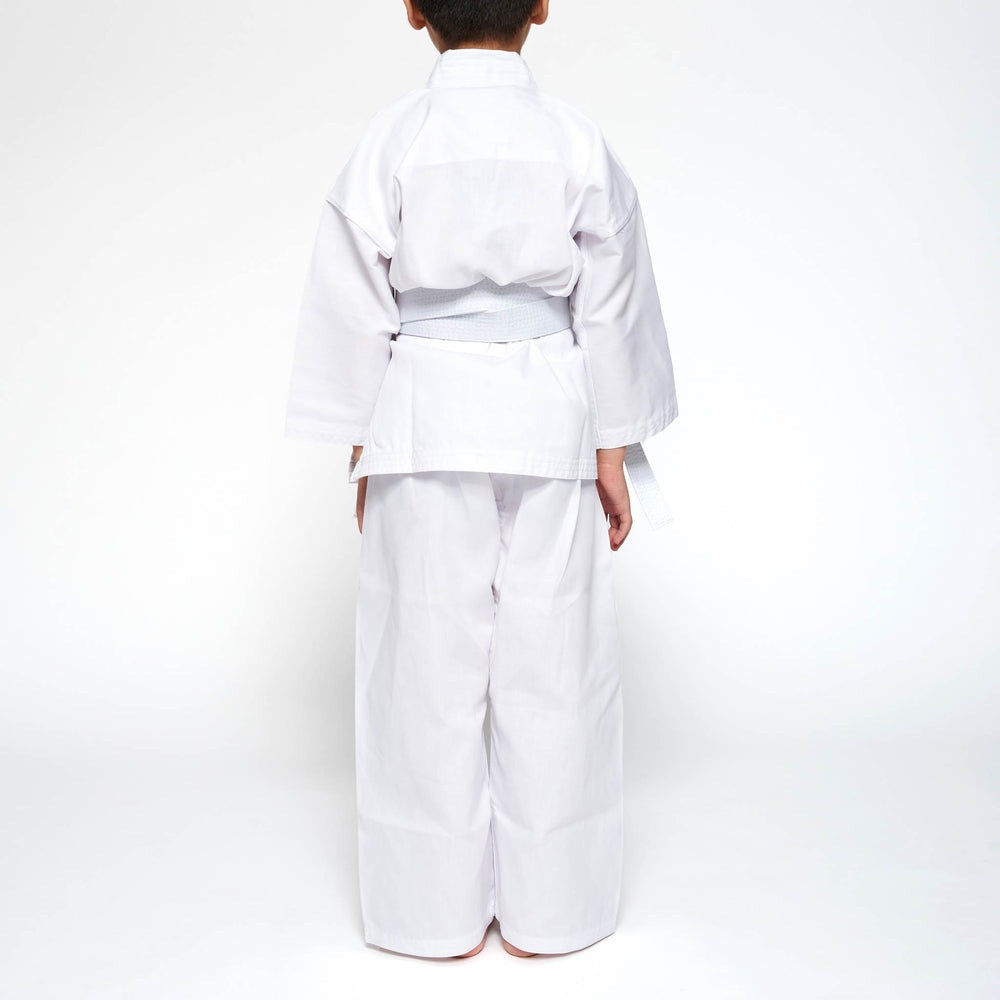 Костюм кимоно для карате белое с белым поясом в комплекте Leone AB400 для детей и взрослых рост 180 см Киев - изображение 7
