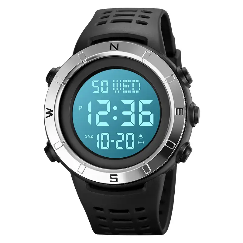 Чоловічий спортивний годинник Skmei 2015 (Чорний з білим циферблатом S) Київ - фото 2