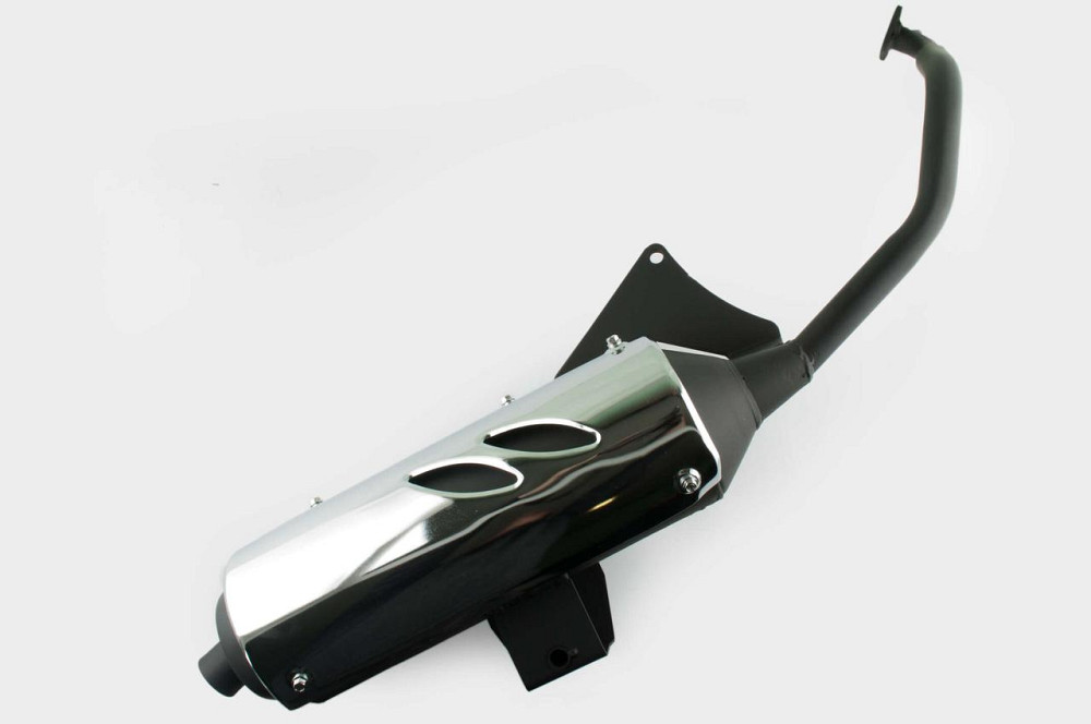 Глушник скутер 4 Т 125/150 (+коліно під 12) (накладка хром) Мукачево - фото 1