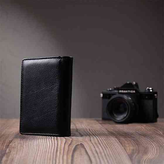 Практичный кошелек с монетницей из натуральной кожи ST Leather 22740 Черный Киев
