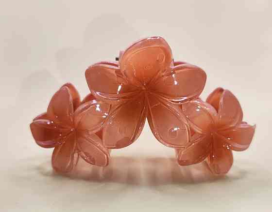 Заколка-крабик цветок 9 см Красный Смела