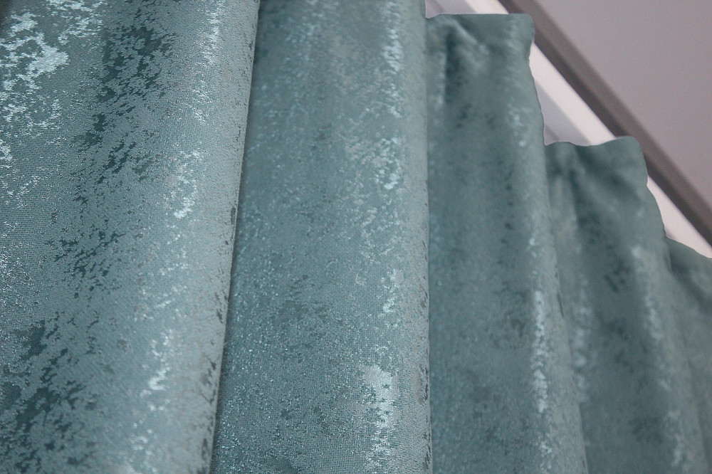 Комплект готовых штор VR-Textil Лен мрамор Pavliani № 1371ш Темно-голубой 150х270 см 2 шт (33-0232) Киев - изображение 8