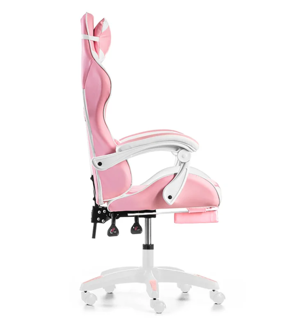 Крісло геймерське G1136 рожеве з підставкою для ніг Київ - фото 3