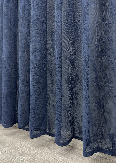 Тюль жакард, колекція "Мармур" колір темно-синій 2039т Київ - фото 7
