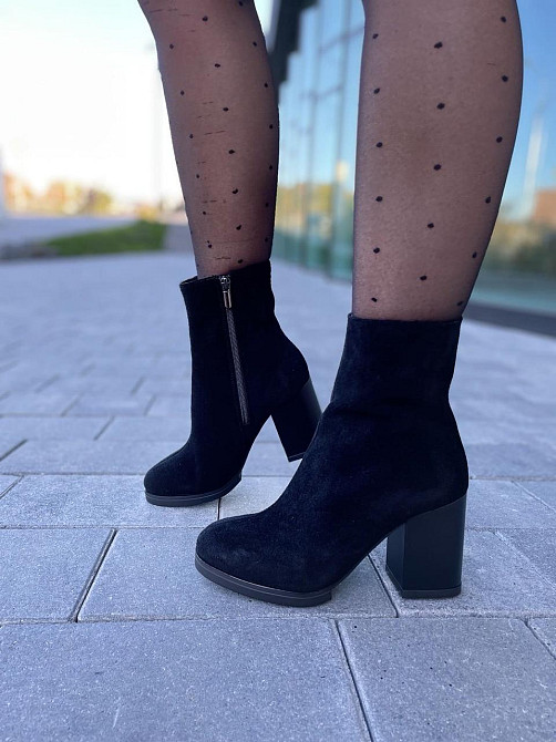 Valiente Женские ботинки VALIENTE Слава черные замша натуральная каблук 9см высота 14см (2652) Коломия - фото 8