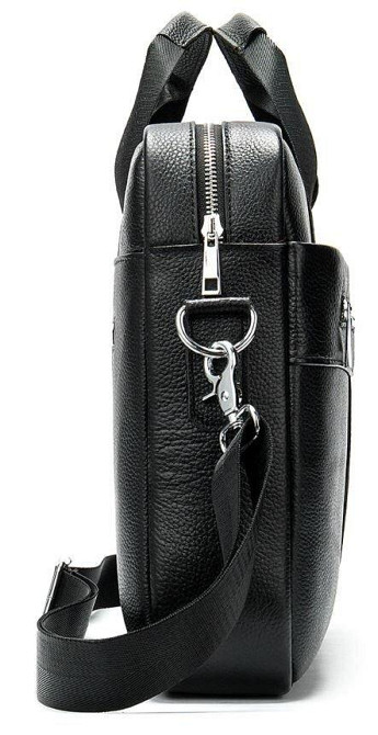 Сумка ділова чоловіча шкіряна Vintage 14794 Чорна Київ - фото 10