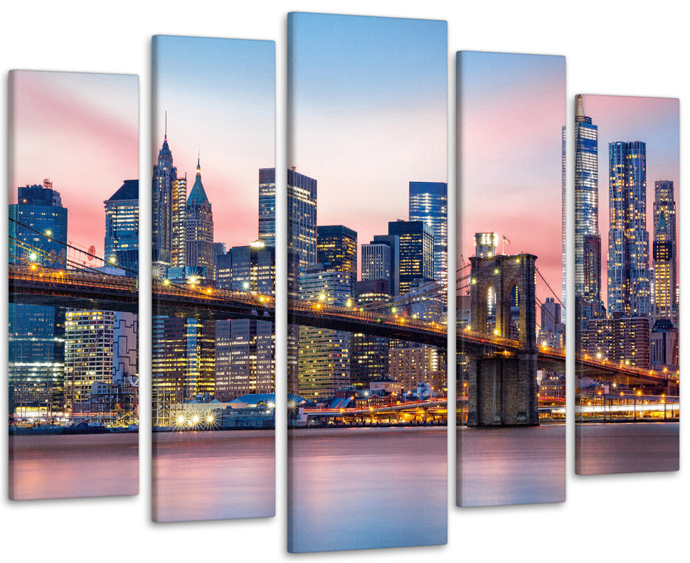 Модульная картина Закат в Ню-Йорке, Мост Art-313_5 ( 80х118см ) 110x160 см Киев - изображение 1