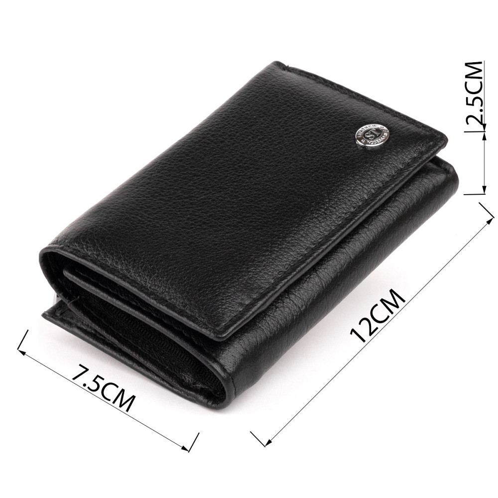 Горизонтальное портмоне из кожи унисекс на магните ST Leather 19331 Черное Киев - изображение 4