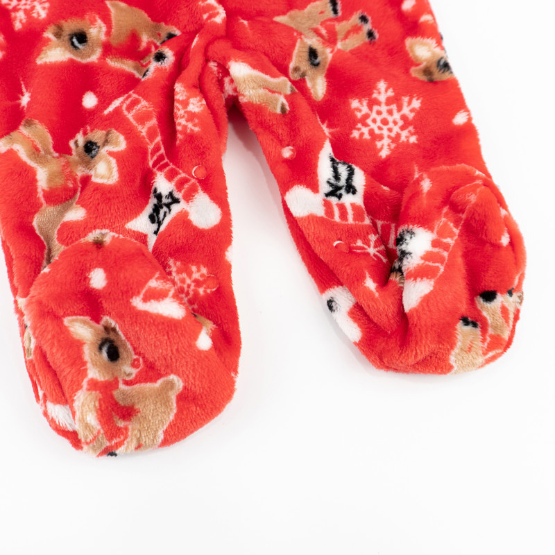 Новорічний теплий чоловічок для новонароджених Christmas Fawn зріст 56 см (0 - 1 місяць) Malena Червоний з принтом Кривий Ріг - фото 4