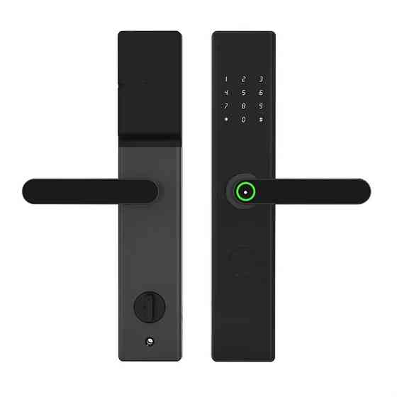 Смарт замок кодовий розумний дверний KHS-DA01 з відбитком пальця і ключ-картою і розблокуванням по обличчю, чорний Кам'янець-Подільський