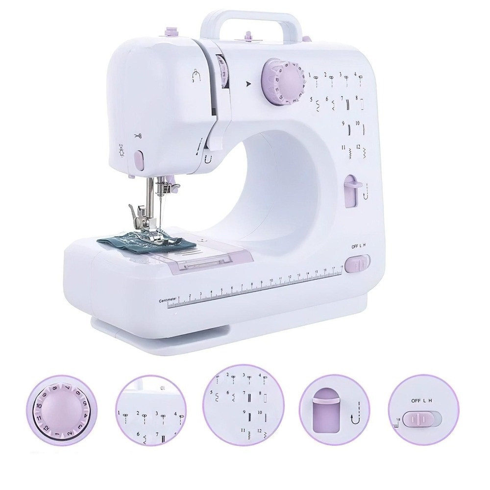 Швейная машинка 12в1 с оверлоком, педалью и 2 катушками, FHSM-505 / Электрическая машинка для шитья Киев - изображение 7